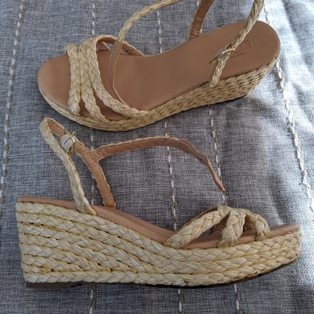Rafia platform wedges - LOFT